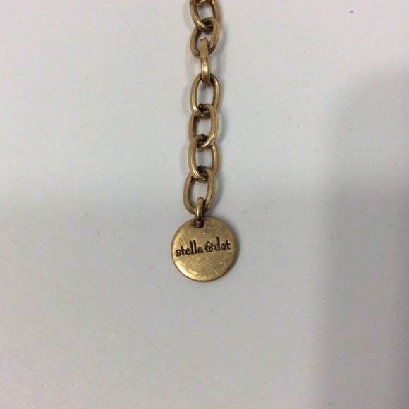 Stella & Dot Nora Gold Tone Yellow Stone Statement Necklace - Picture 3 of 5